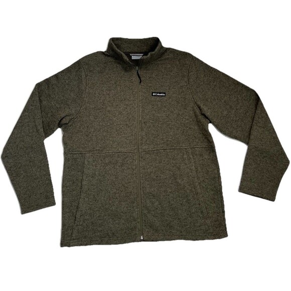 Columbia Men’s Full Zip Fleece Jacket Olive Green Size Large NWOT - Picture 1 of 9